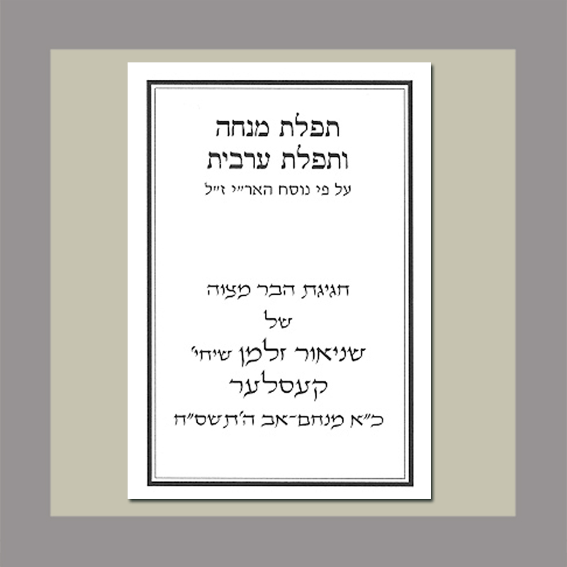 Mini Sized Mincha-Ma'ariv