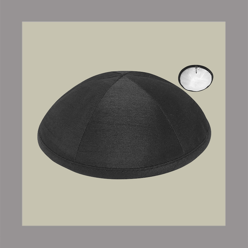 Black Linen Kippot