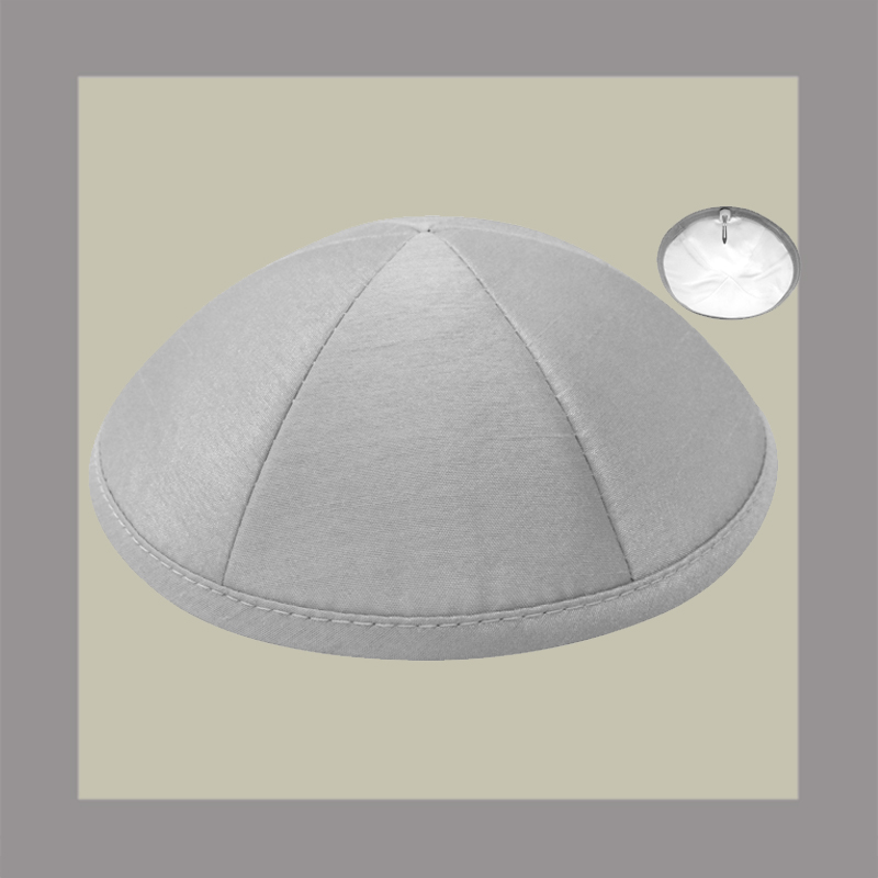 Light Grey Linen Kippot