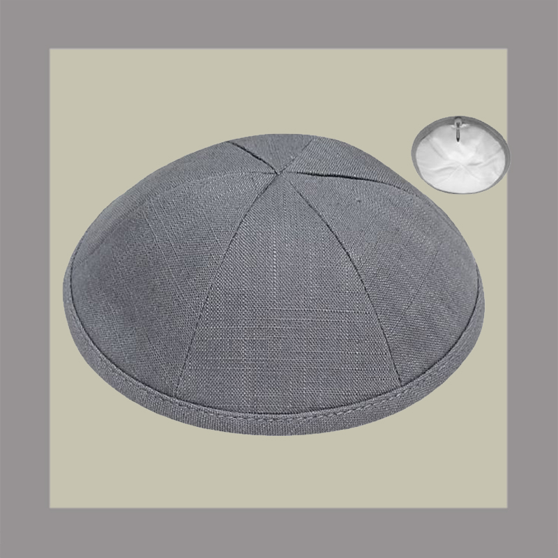 Grey Linen Kippot