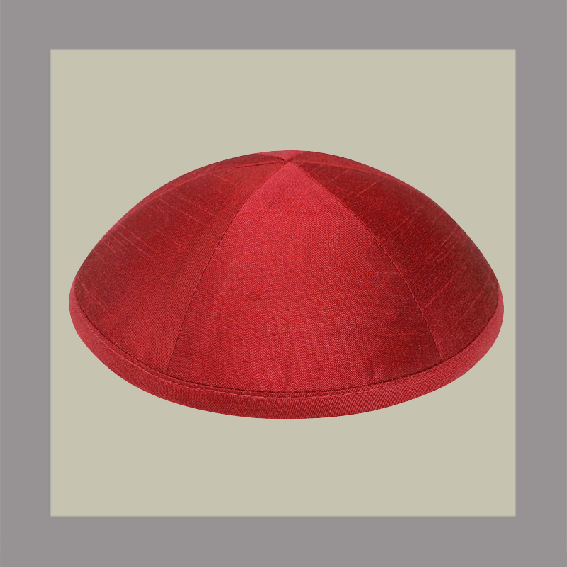 Red Linen Kippot