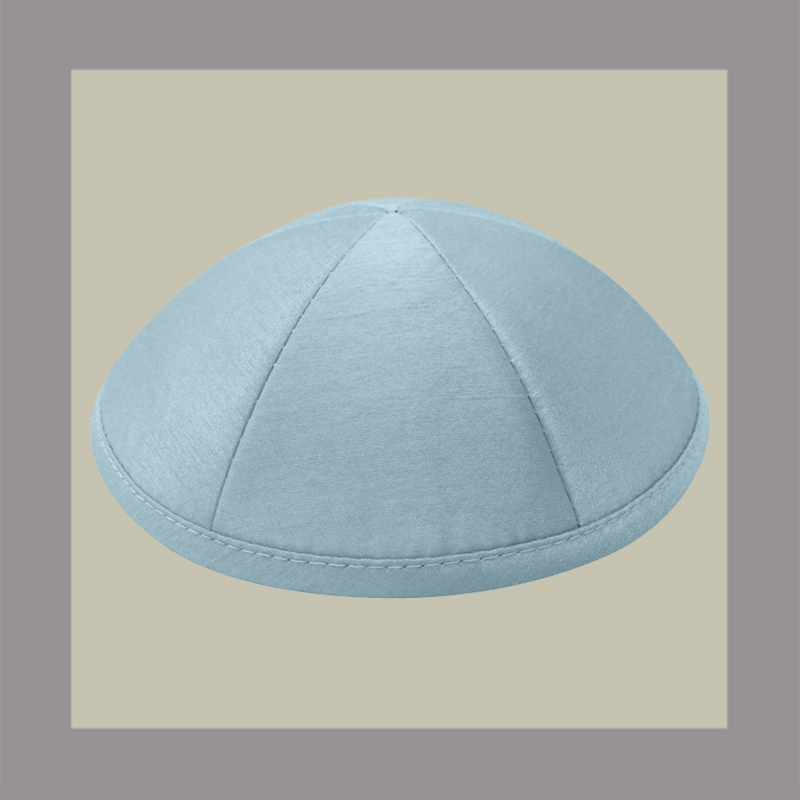 Light Blue Linen Kippot