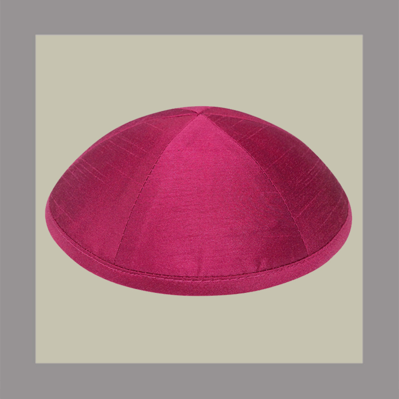 Fuchsia Raw Silk Kippah