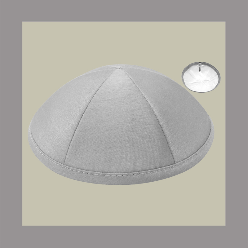 Lt. Grey Raw Silk Kippah