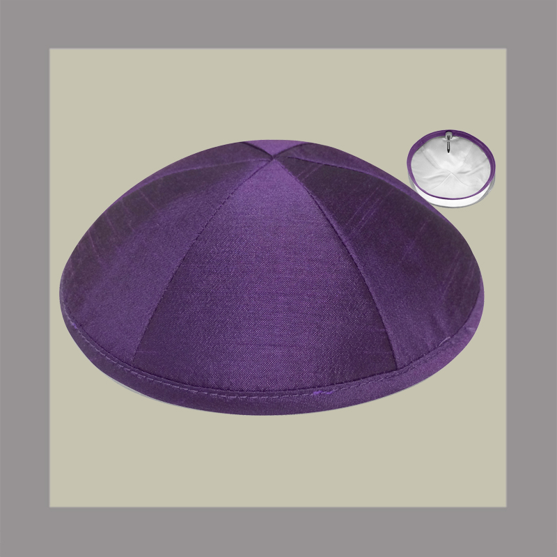 Purple Raw Silk Kippah