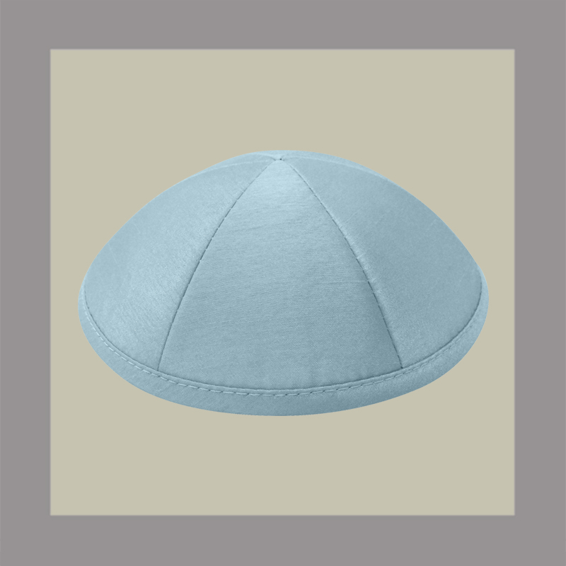 Light Blue Raw Silk Kippah