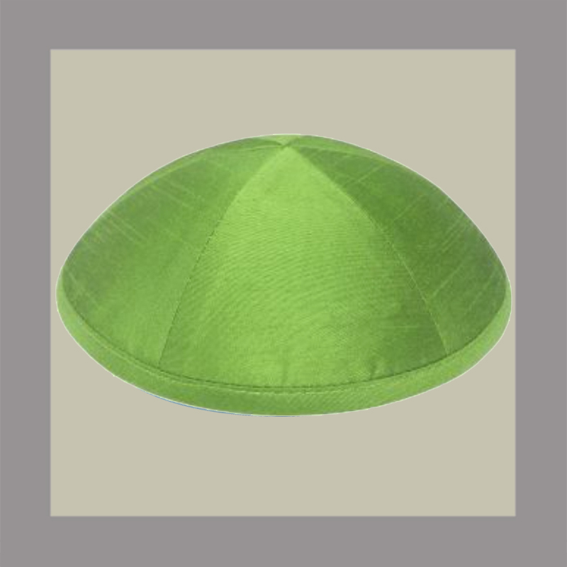 Lime Raw Silk Kippah