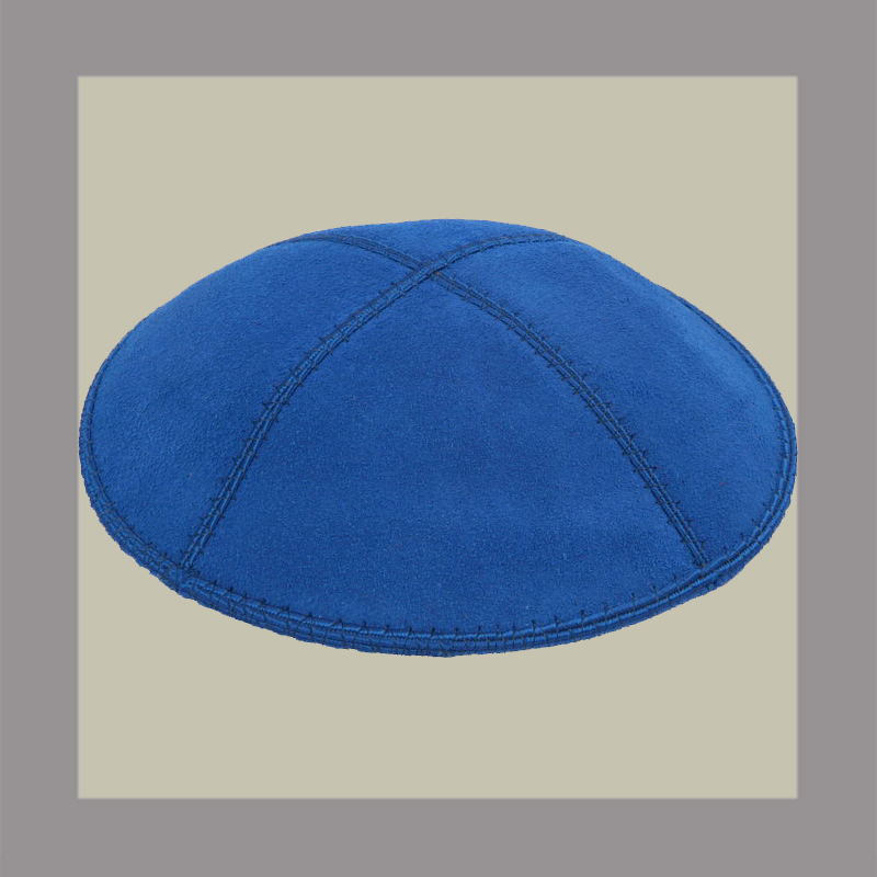 Royal Blue Suede Kippah