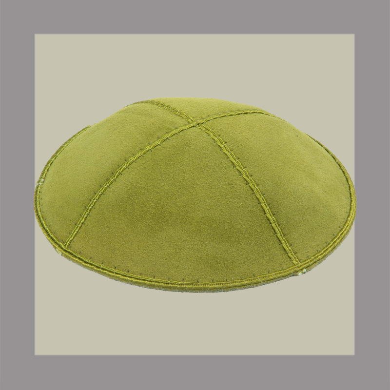 Lime Suede Kippah