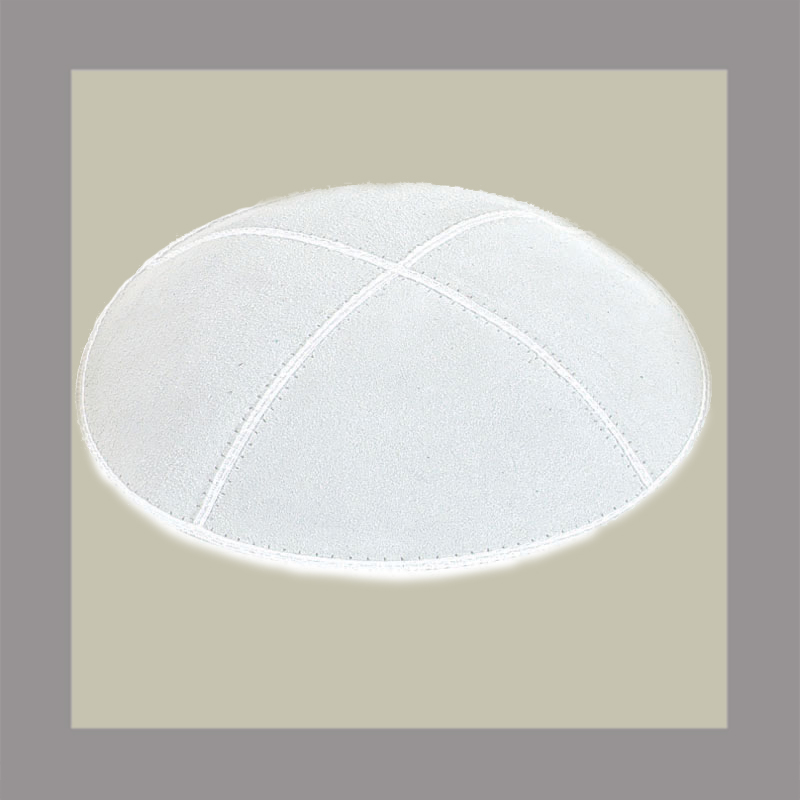 White Suede Kippah