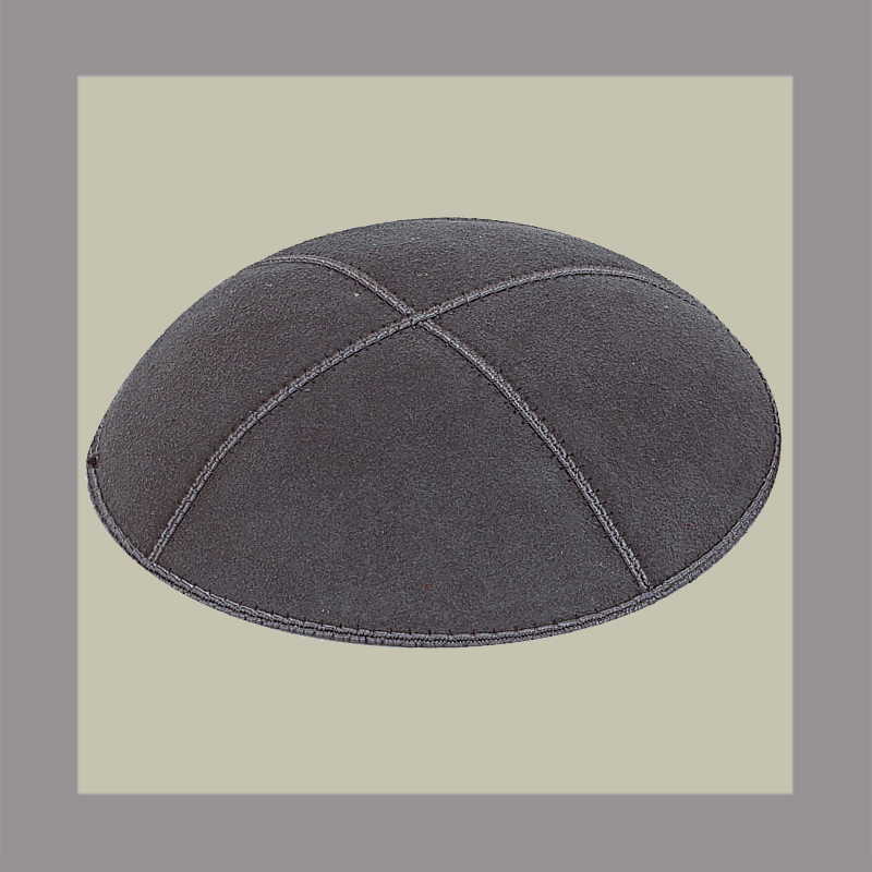 Charcoal Grey Suede Kippah