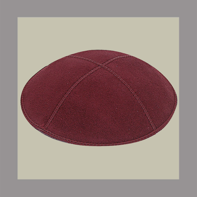 Burgundy Suede Kippah