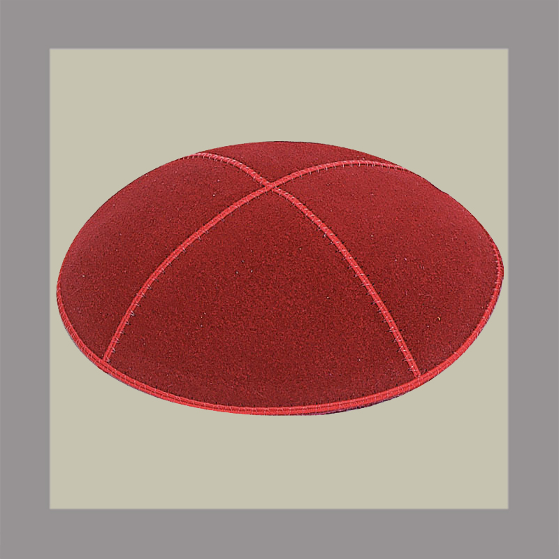 Red Suede Kippah